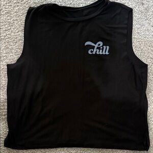 good hYOUman Black Sleeveless Top with Chill Logo